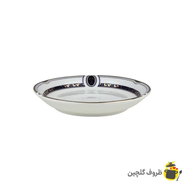 نعلبکی چینی زرین مدل پرشیا سرمه ای بسته 6 عددی — تصویر ۲