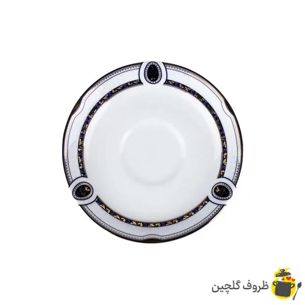 نعلبکی چینی زرین مدل پرشیا سرمه ای بسته 6 عددی — تصویر ۵