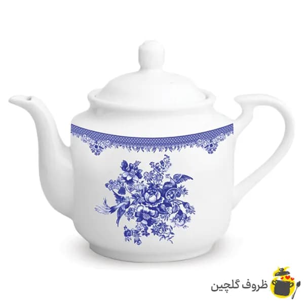 قوری زرین استوانه طرح فلورانس سایز بزرگ
