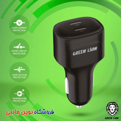 شارژر فندکی 45 وات گرین لاین مدل GNCC2PD45WBK تایپ سی | Green Lion Dual Ports USB-C Car Charger with 45W Multi-Device Charging ( تک / عمده ) — تصویر ۷