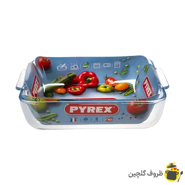 تابه مربع پیرکس فرانسه سایز 25در21 — تصویر ۶