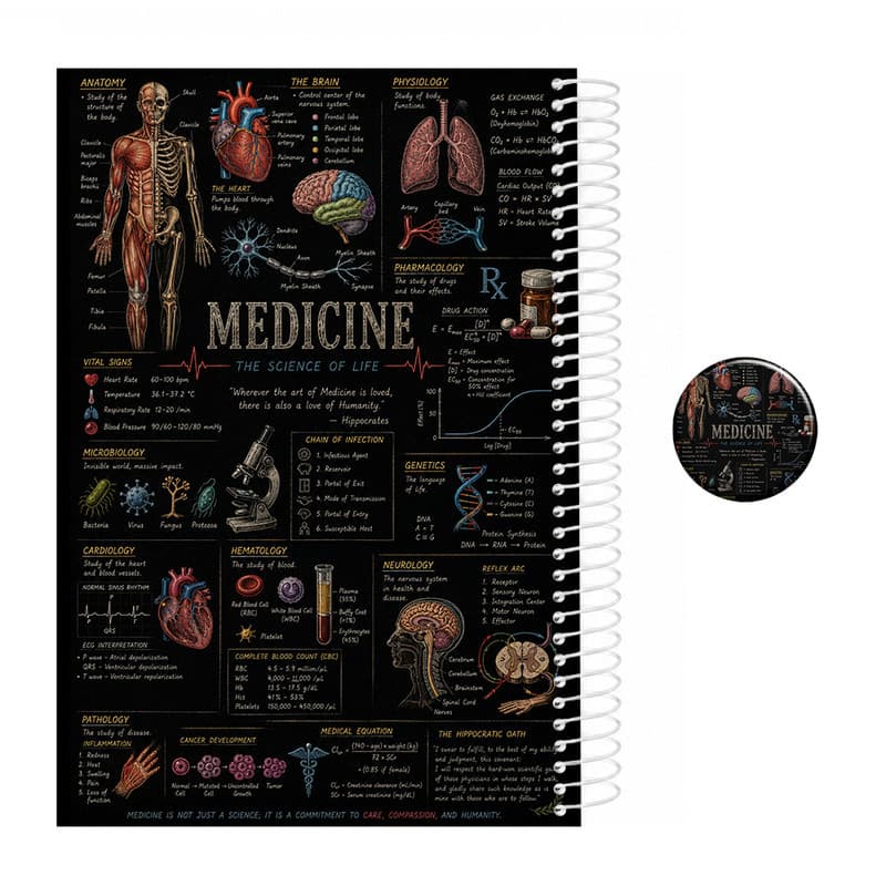 دفتر مشق 200 برگ سیمی مدل پزشکی کد 2 medicine به همراه پیکسل مجموعه 2 عددی — تصویر ۴