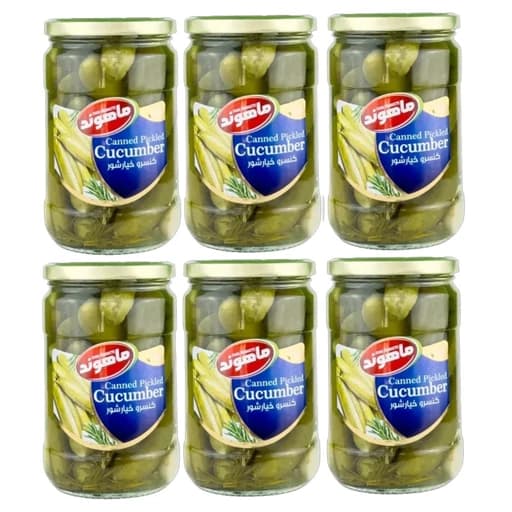 خیارشور نمکی ماهوند - 660 گرم بسته 6 عددی