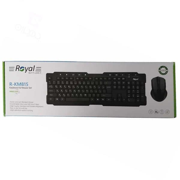 کیبورد و ماوس بی سیم رویال km 815 ا Keyboard with wireless mouse royal km 815 کد 3731 — تصویر ۳