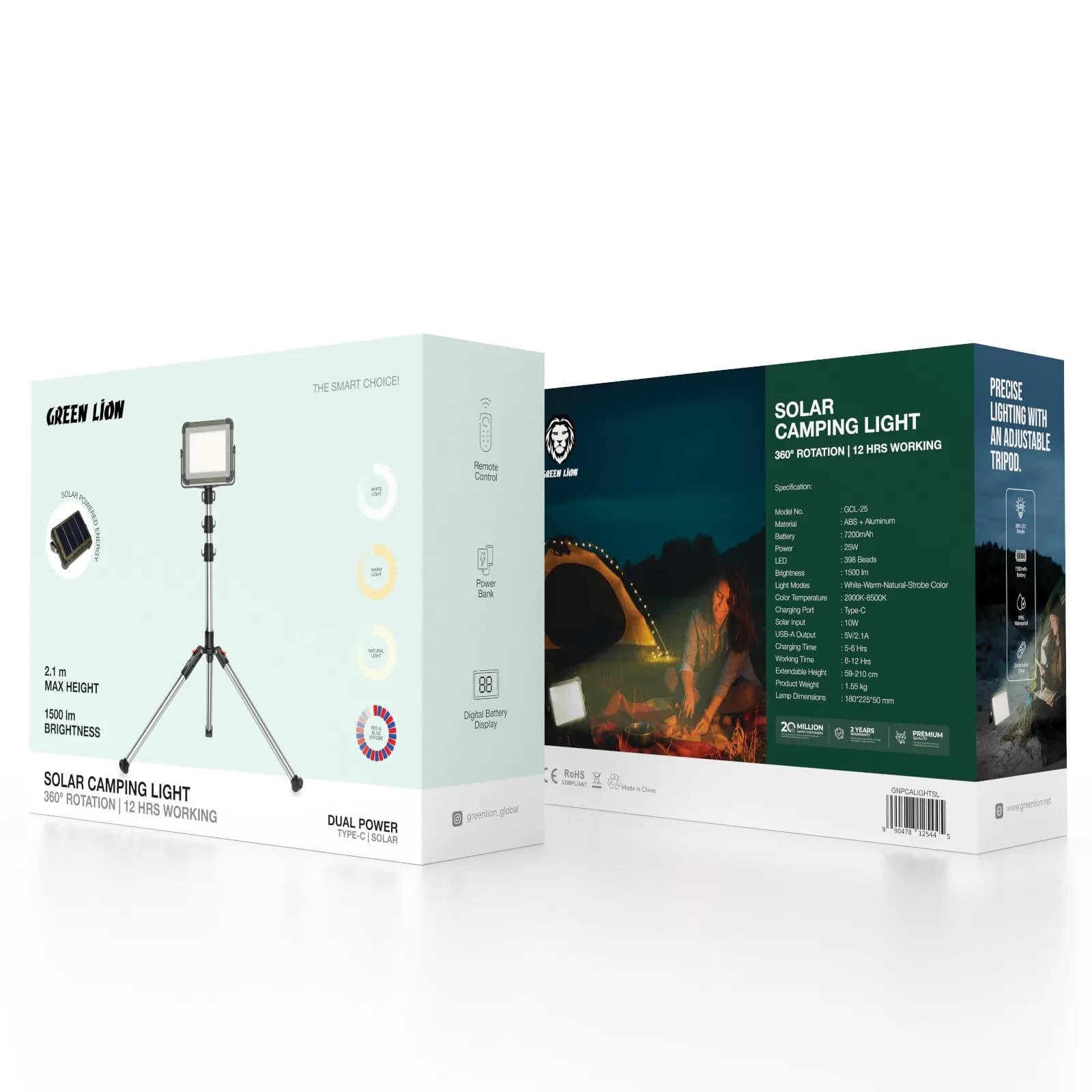چراغ کمپینگ خورشیدی گرین لاین Green Lion Solar Camping Light 7200mAh — تصویر ۸