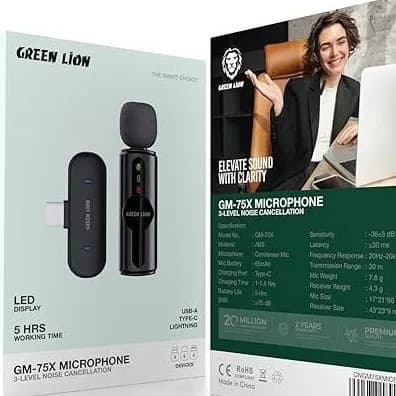میکروفون یقه‌ ای وایرلس گرین لاین Green Lion GM-75X Microphone 3 In 1 — تصویر ۶