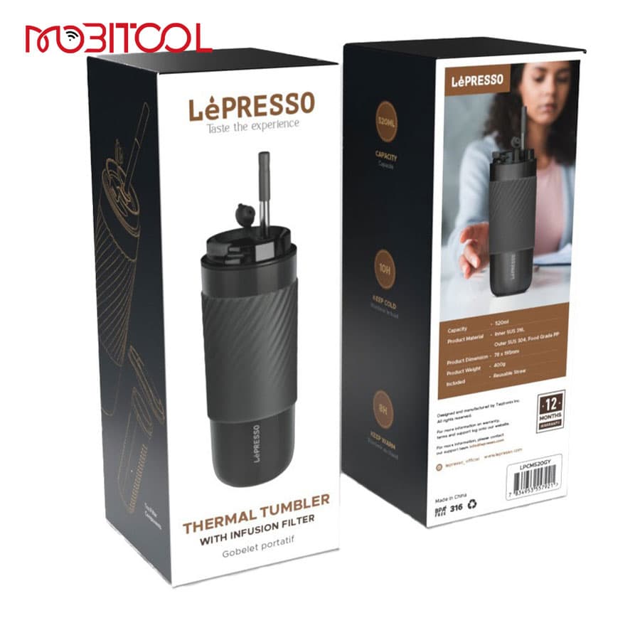 ماگ فيلتردار حفظ دما 520 میلی‌لیتر لپرسو Lepresso Thermal Tumbler With Infusion Filter LPCM520 — تصویر ۷