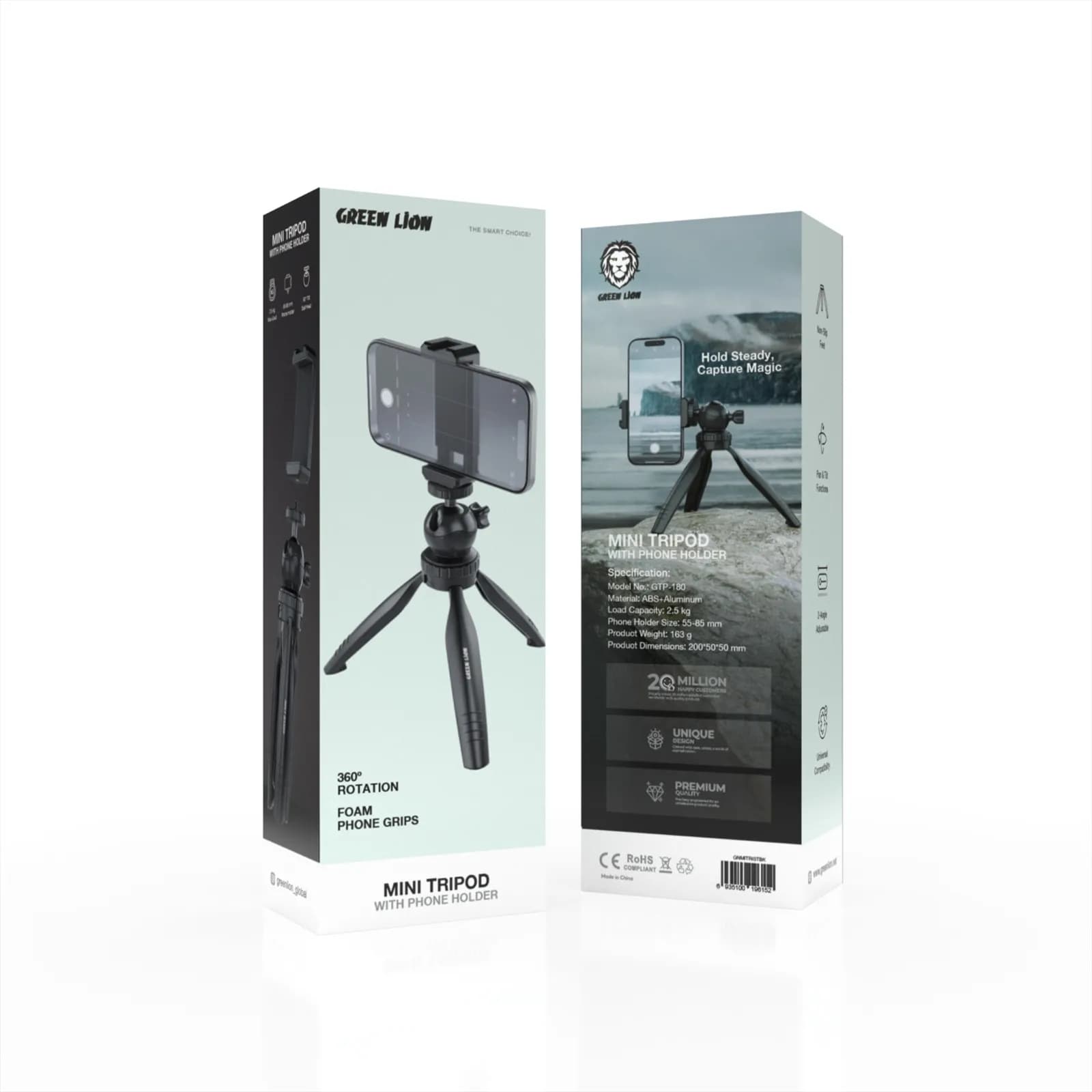 مینی سه پایه موبایل گرین لاین Green Lion Mini Tripod with Phone Holder — تصویر ۴