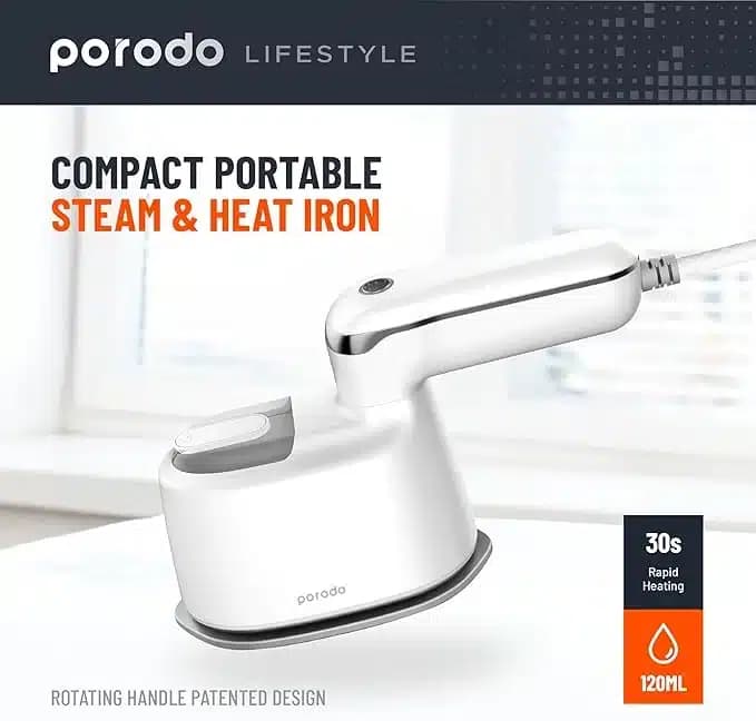 اتو بخار دستی مسافرتی پرودو Porodo Compact Portable Steam & Heat Iron PD-LMSIRH — تصویر ۷