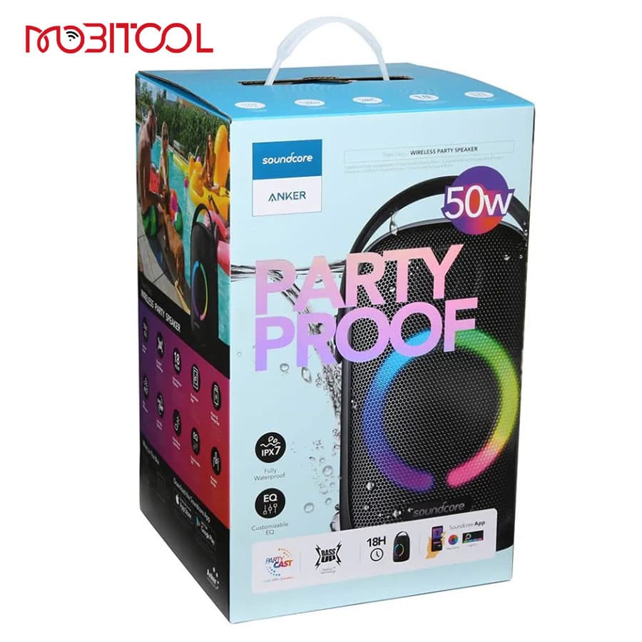 اسپیکر بلوتوث 50 وات انکر Anker Soundcore A3395 Rave Neo PartyCast Speaker — تصویر ۶