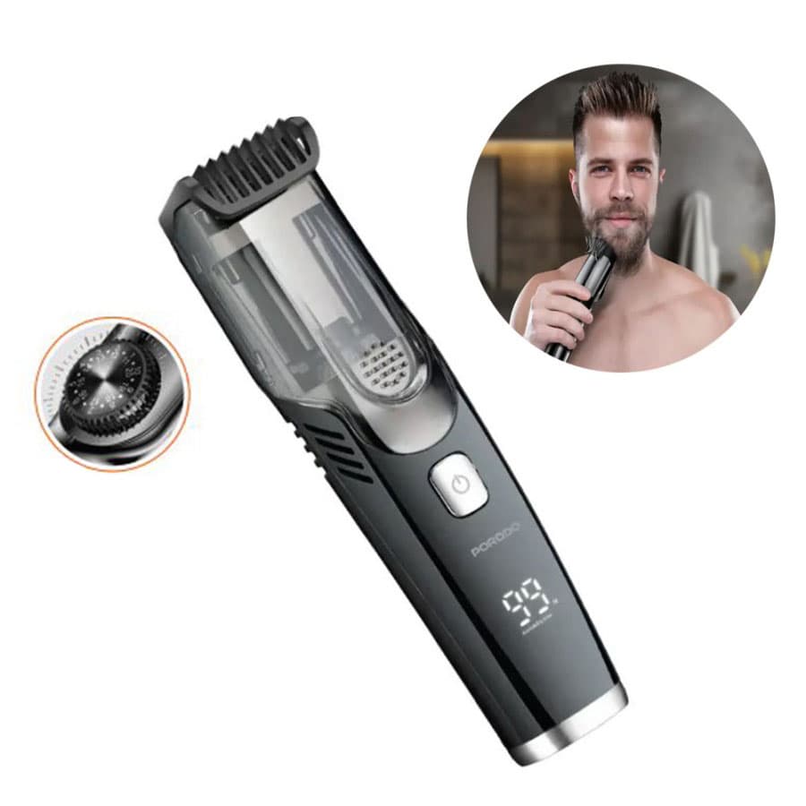 ماشین اصلاح ریش و بدن با مکش هوا پرودو Porodo Lifestyle Air Suction Beard & Body Trimmer PD-LFST063-BK