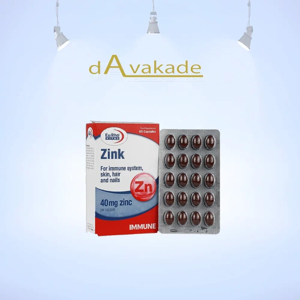کپسول زینک ۴۰ میلی‌گرم یوروویتال EuRho Vital، ۶۰ عددی