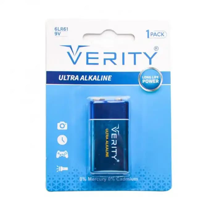 باتری کتابی آلکالاین وریتی مدل Ultra Alkaline 6LR61 بسته 1 عددی — تصویر ۳