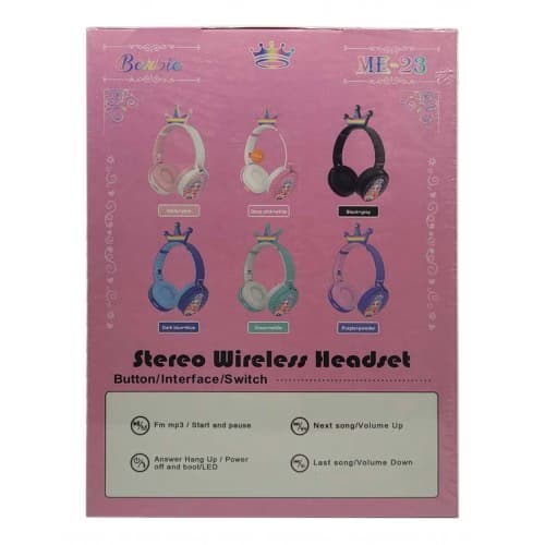 هدست بلوتوث RGB طرح باربی مدل ME-23 — تصویر ۱۲