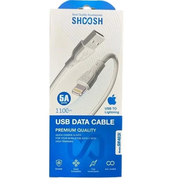 کابل شارژ لایتنینگ شوش SH-403i به طول 110 سانتی متر — تصویر ۲