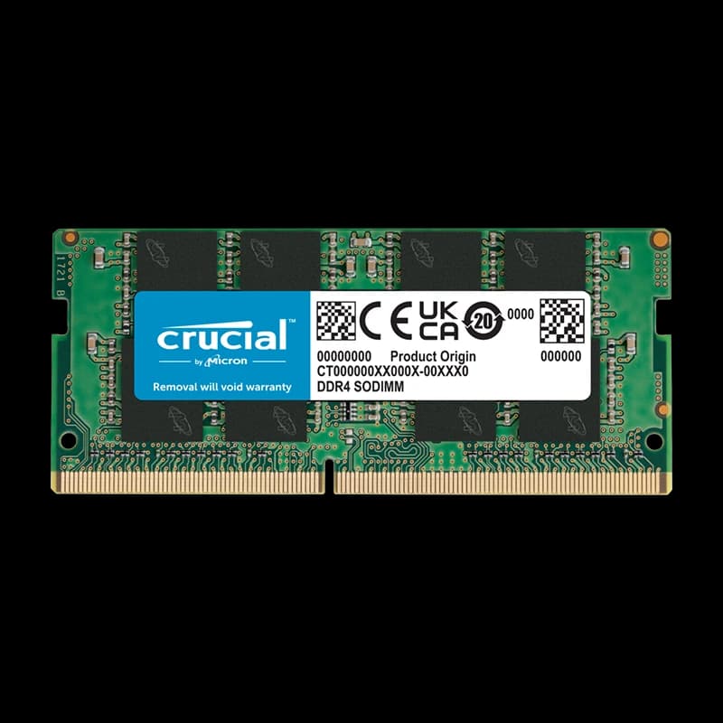 رم لپ‌تاپ کروشیال (MICRON) مدل CT8 ظرفیت 4 گیگابایت DDR4 فرکانس 3200 مگاهرتز تایمینگ CL22 تک‌کاناله | CRUCIAL SODIMM 4GB DDR4 3200MHz CL22 Laptop RAM