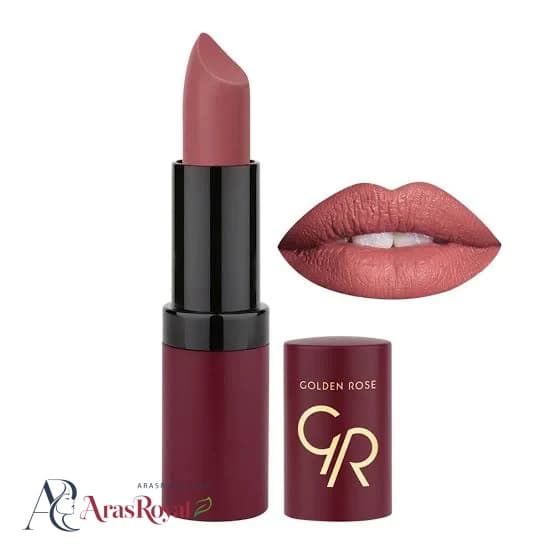 رژ لب جامد مات و مخملی گلدن رز Golden Rose مدل GR Velvet Matte Lipstick شماره 15 — تصویر ۷