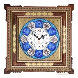 ساعت دیواری خاتم کاری با صفحه میناکاری کد 40 — تصویر ۲