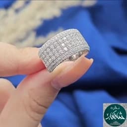 انگشتر.حلقه نقره زنانه شاهکار سوپر میکرو عیار 925 و آبکاری طلاسفید — تصویر ۲