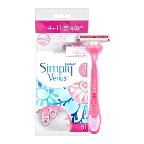 خودتراش ژیلت 3 لبه سیمپلی ونوس 5 عددی simply venus