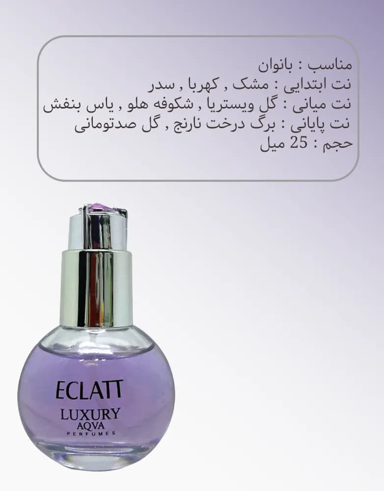 ادکلن مینی اکلت لاکچری آکوا LUXURY AQVA | حجم 25 میل — تصویر ۴