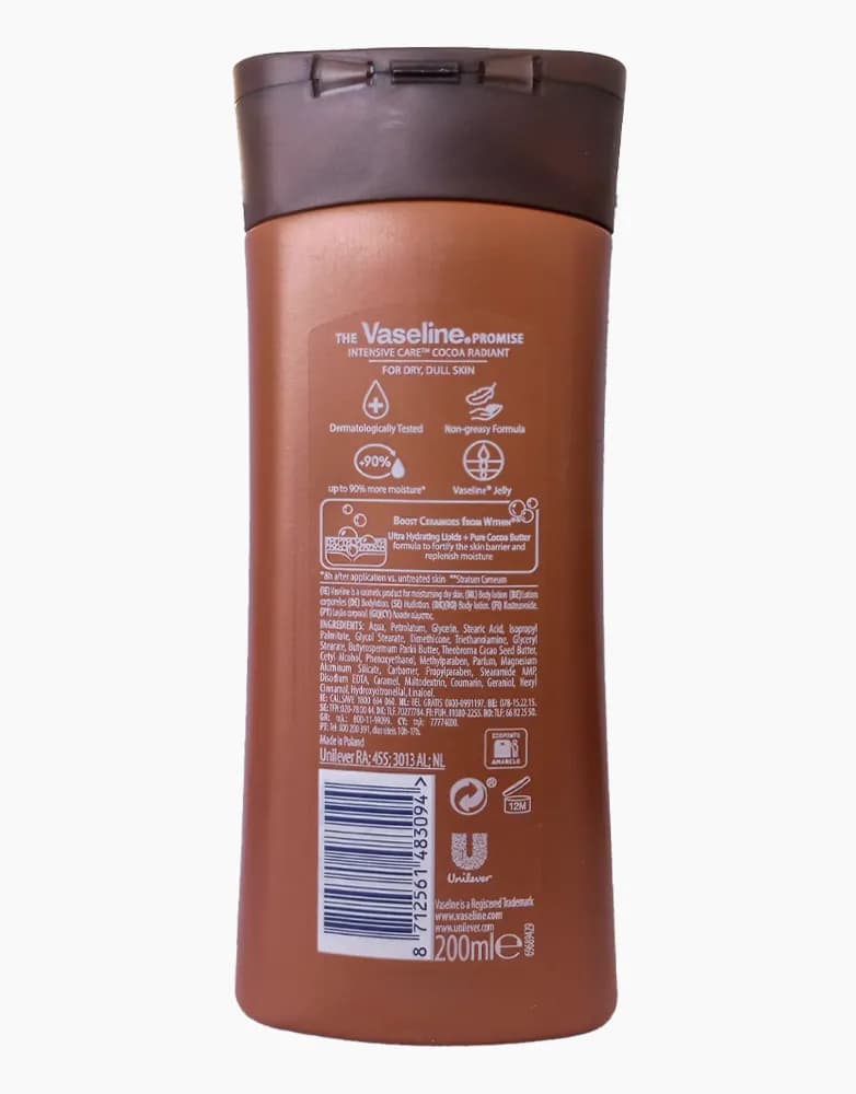 لوسیون بدن کاکائو وازلین Vaseline | حجم 200 میل — تصویر ۲