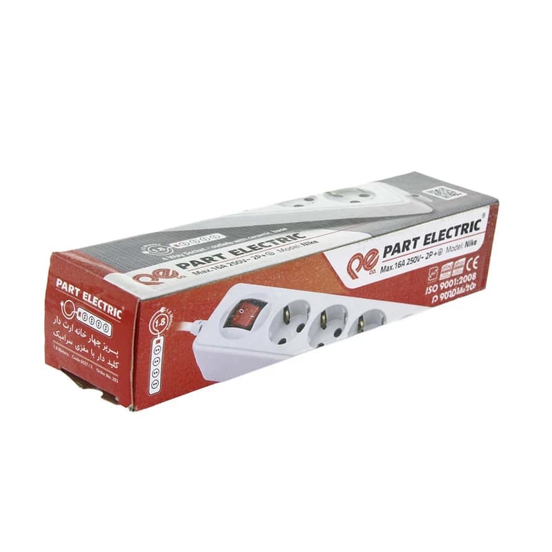 سیم سیار 4 خانه ارتدار پارت الکتریک کابل 3 مدل 294 — تصویر ۲