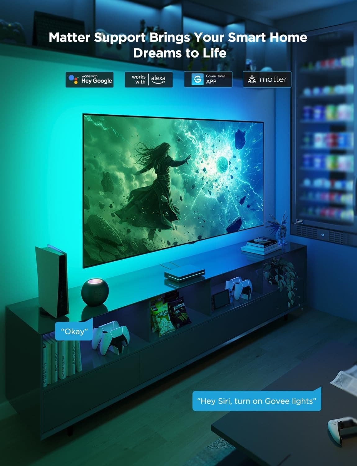 ریسه هوشمند تلویزیون 55-65 اینچ Govee AI Sync Box 2 H8604 — تصویر ۸
