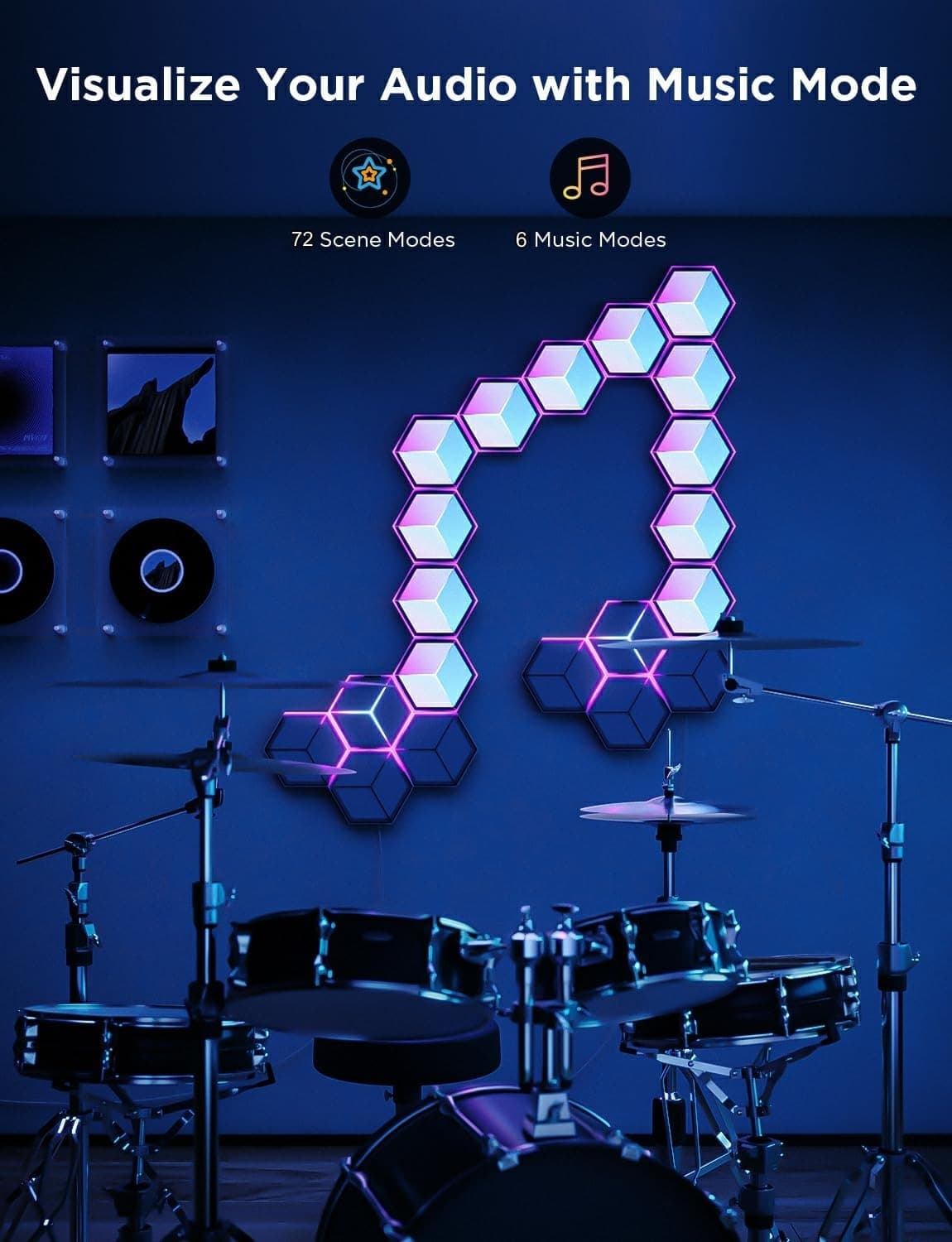 پنل روشنایی هوشمند 7 عددی Govee Glide Hexagon Light Panels Ultra H606A — تصویر ۱۲