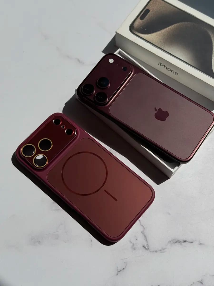 قاب PVD Burgundy با مگ سیف (تبدیل آیفون ها به سری 18) (کدC2314) — تصویر ۶