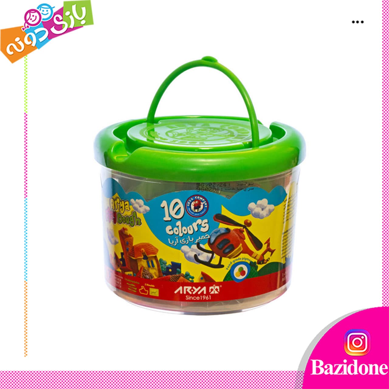 خمیر بازی 10 رنگ سطلی همراه با DVD