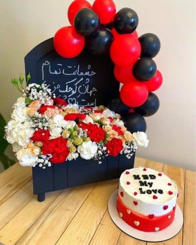 سبد گل و کیک به مناسبت شغل جدید — تصویر ۲