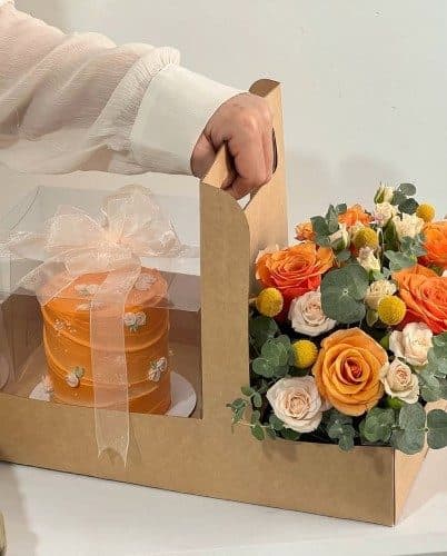 سبد گل و کیک به مناسبت نوه دار شدن — تصویر ۲
