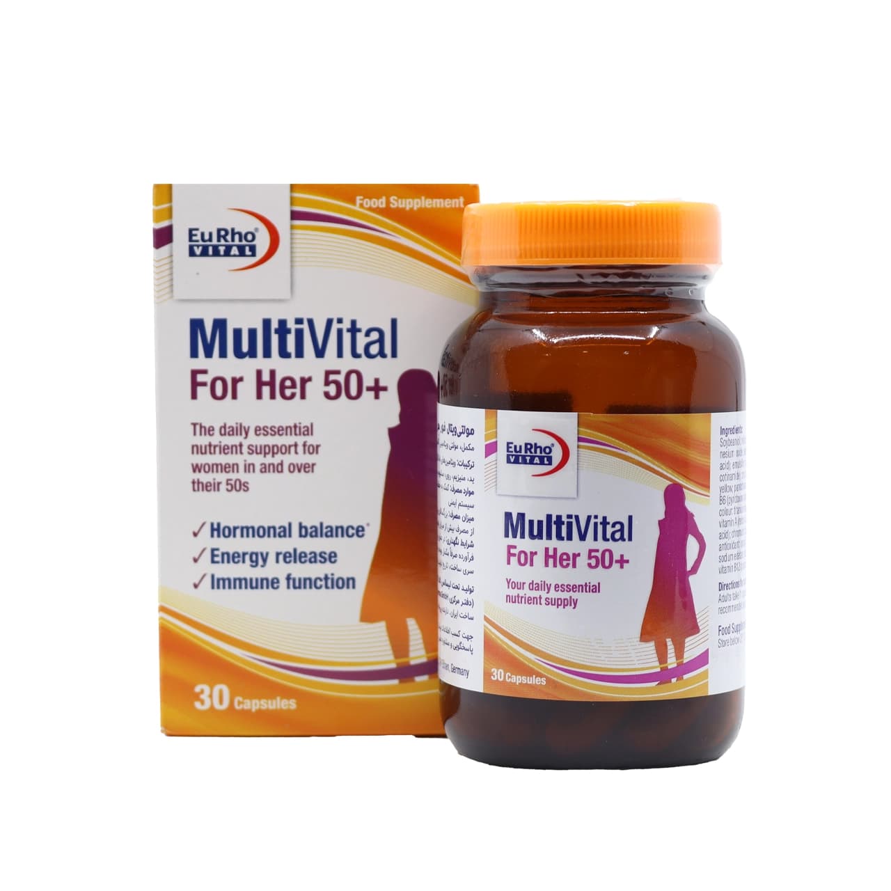 کپسول ژلاتینی مولتی ویتال فور هر 50+ یوروویتال 30 عدد