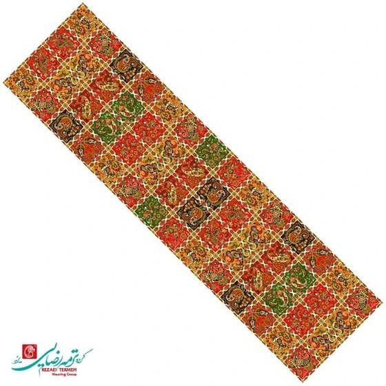 رومیزی ترمه ابریشمی طرح خشتی — تصویر ۴