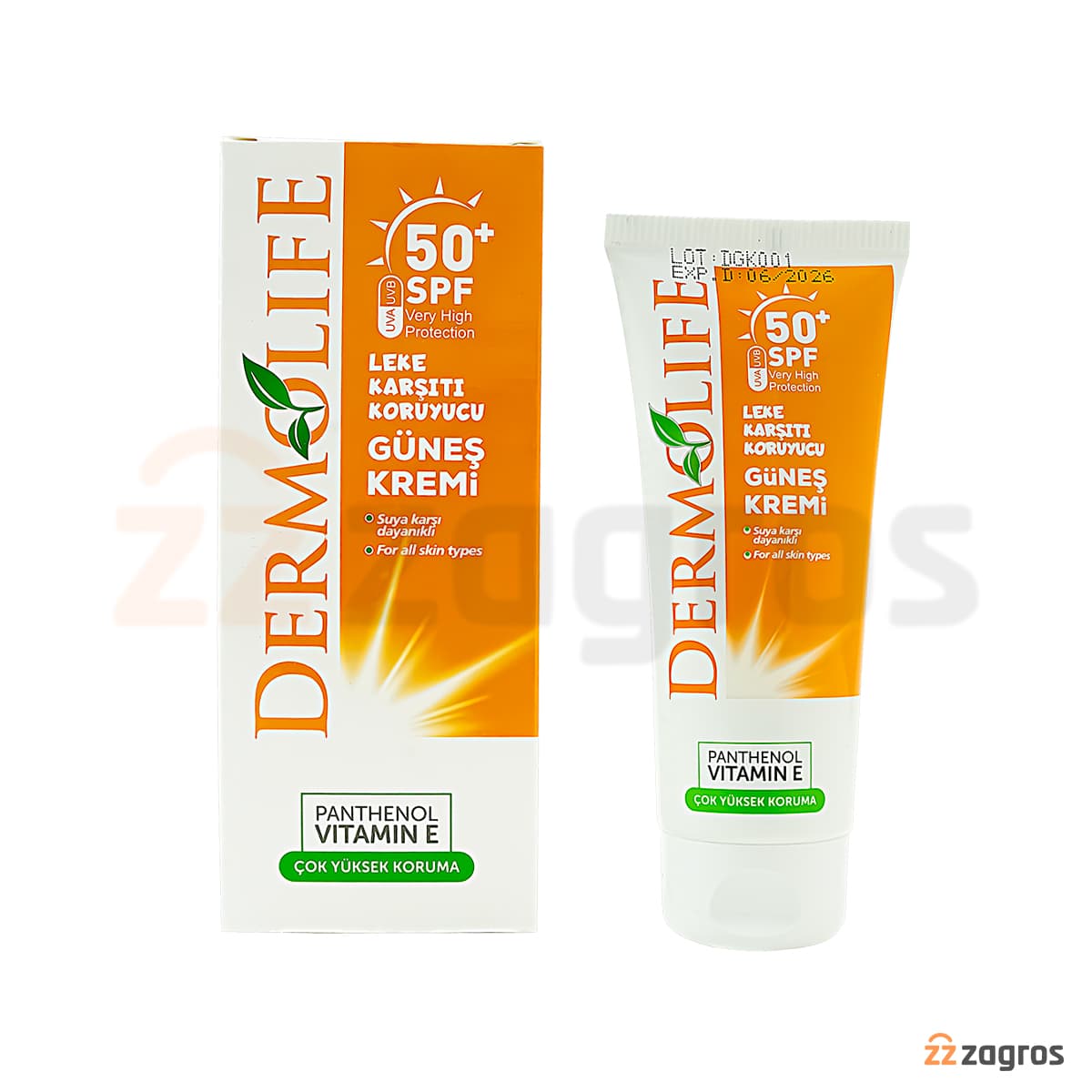 کرم ضد آفتاب ضد لک Dermolife با +SPF50 بی رنگ مناسب انواع پوست 100 میل — تصویر ۷