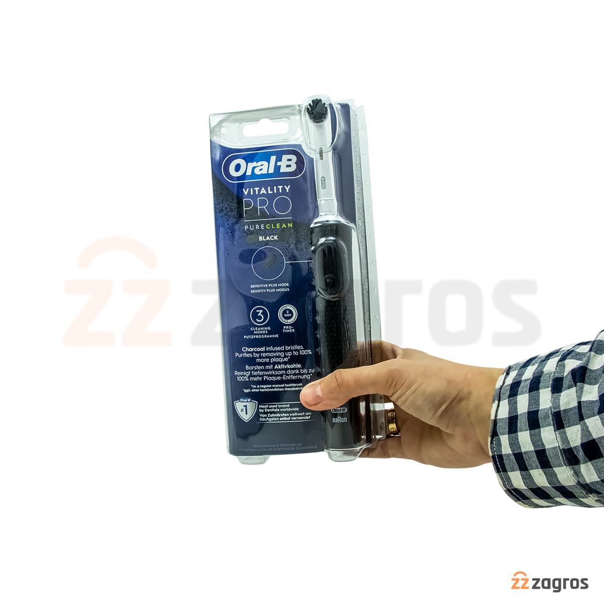 مسواک برقی اورال بی مدل Vitality Pro Pure Clean رنگ مشکی — تصویر ۷