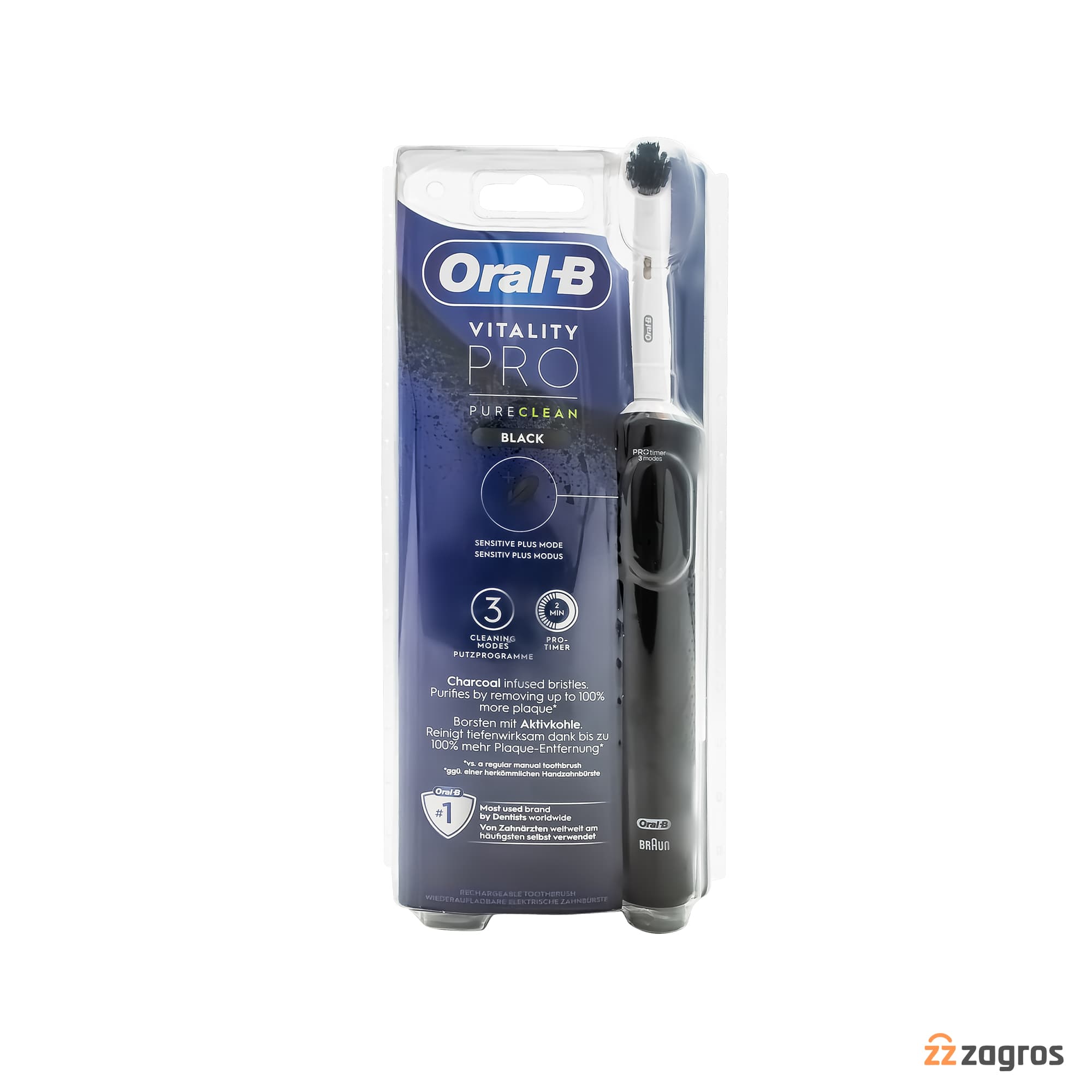 مسواک برقی اورال بی مدل Vitality Pro Pure Clean رنگ مشکی — تصویر ۵