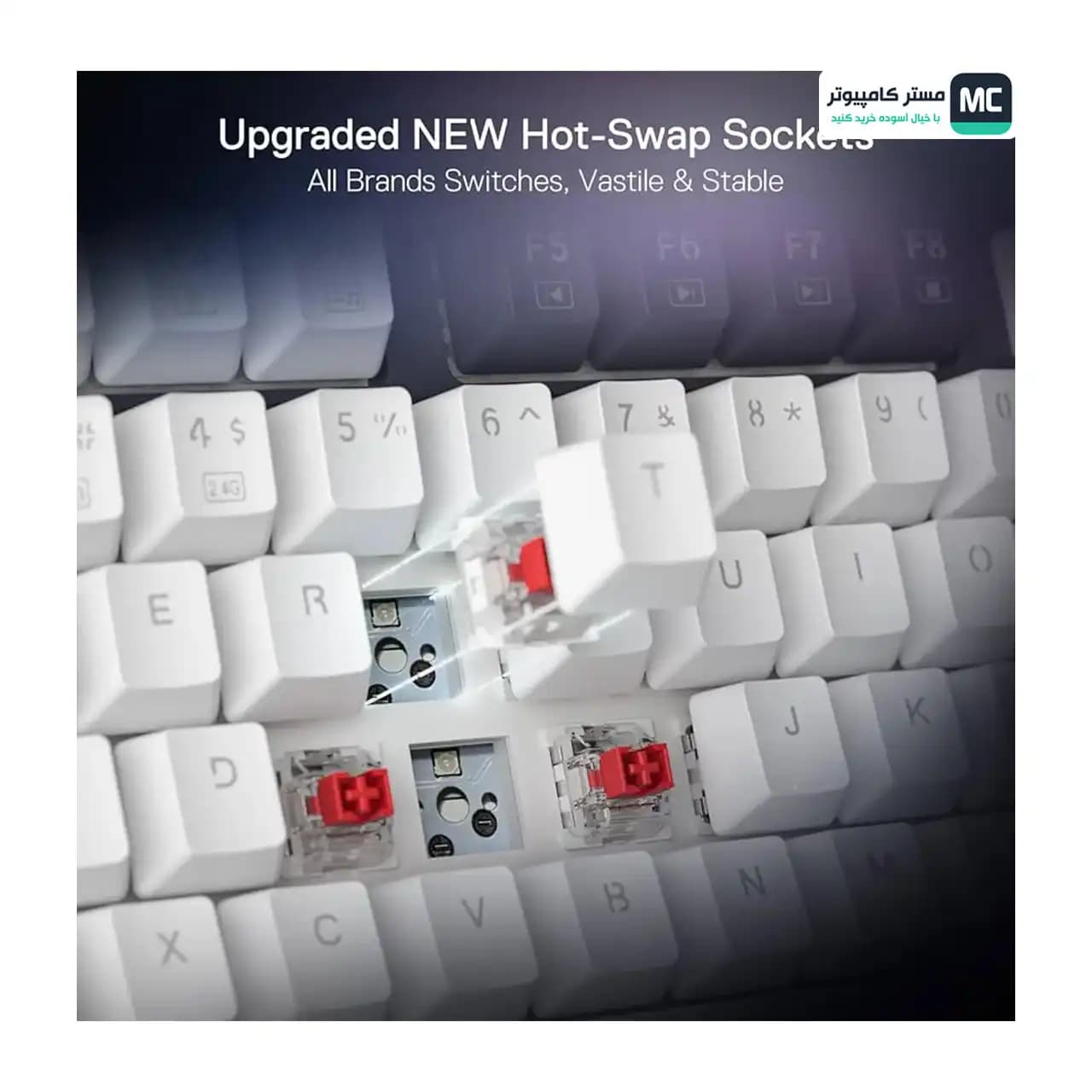 کیبورد بی سیم مکانیکال گیمینگ ردراگون UCAL K673 PRO WB — تصویر ۴