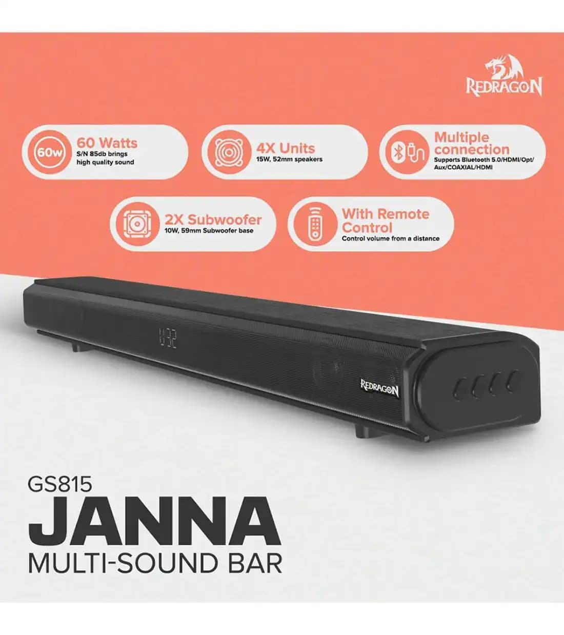 ساندبار گیمینگ ردراگون JANNA GS815 — تصویر ۷