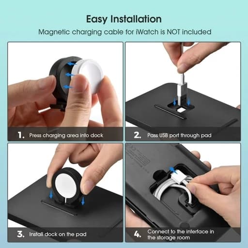 شارژر وایرلس Seneo 2in1 مدل PA150A اورجینال امازون المان — تصویر ۴