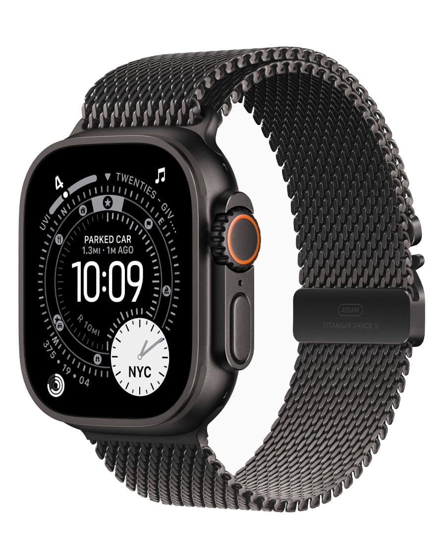 ساعت هوشمند اپل مدل Watch Ultra 3 Black Titanium 49mm بند Milanese Loop