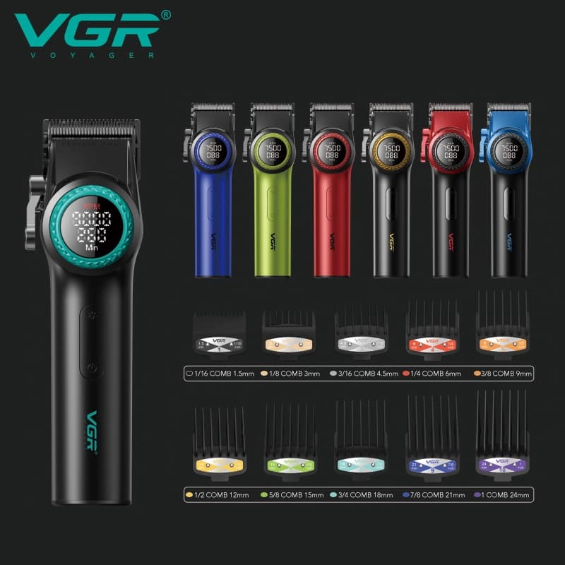 ماشین اصلاح سر و صورت وی جی آر مدل V-001 (طلایی) — تصویر ۸