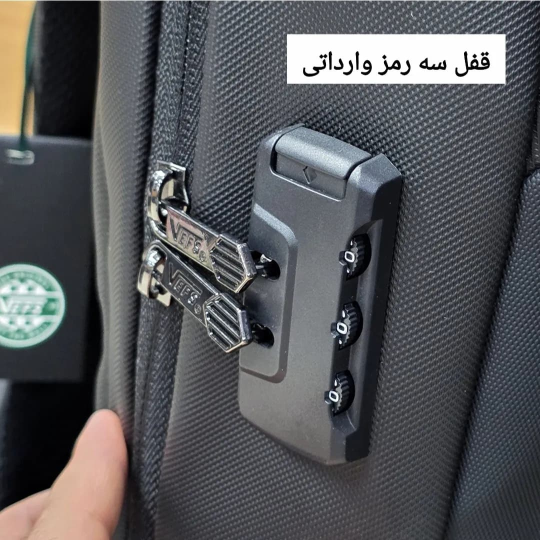 کوله پشتی دانشجویی و لپ تاپ قفل دار مناسب لپ تاپ تا 17.5 اینچ مردانه زنانه — تصویر ۸