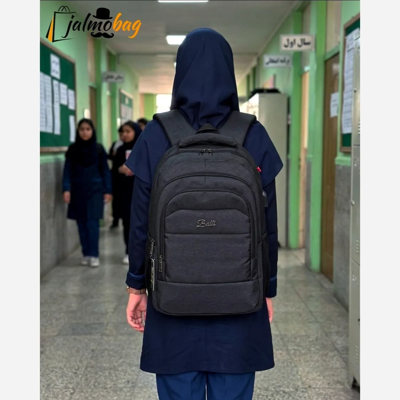 کوله پشتی ضدآب اسپرت مناسب دانشجویی و روزمره با پورت USB و جاکلپتپی — تصویر ۸