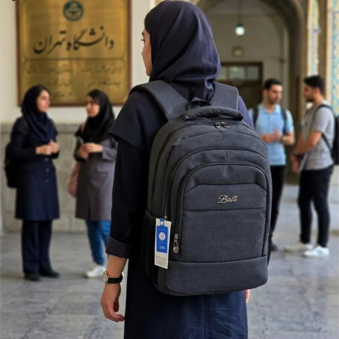کوله پشتی ضدآب اسپرت مناسب دانشجویی و روزمره با پورت USB و جاکلپتپی — تصویر ۲