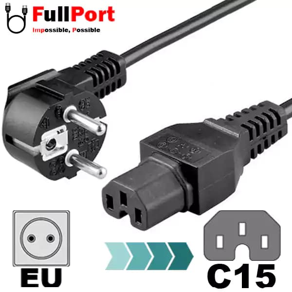 کابل برق کیس EU-C15 بافو با طول 5 متر — تصویر ۲