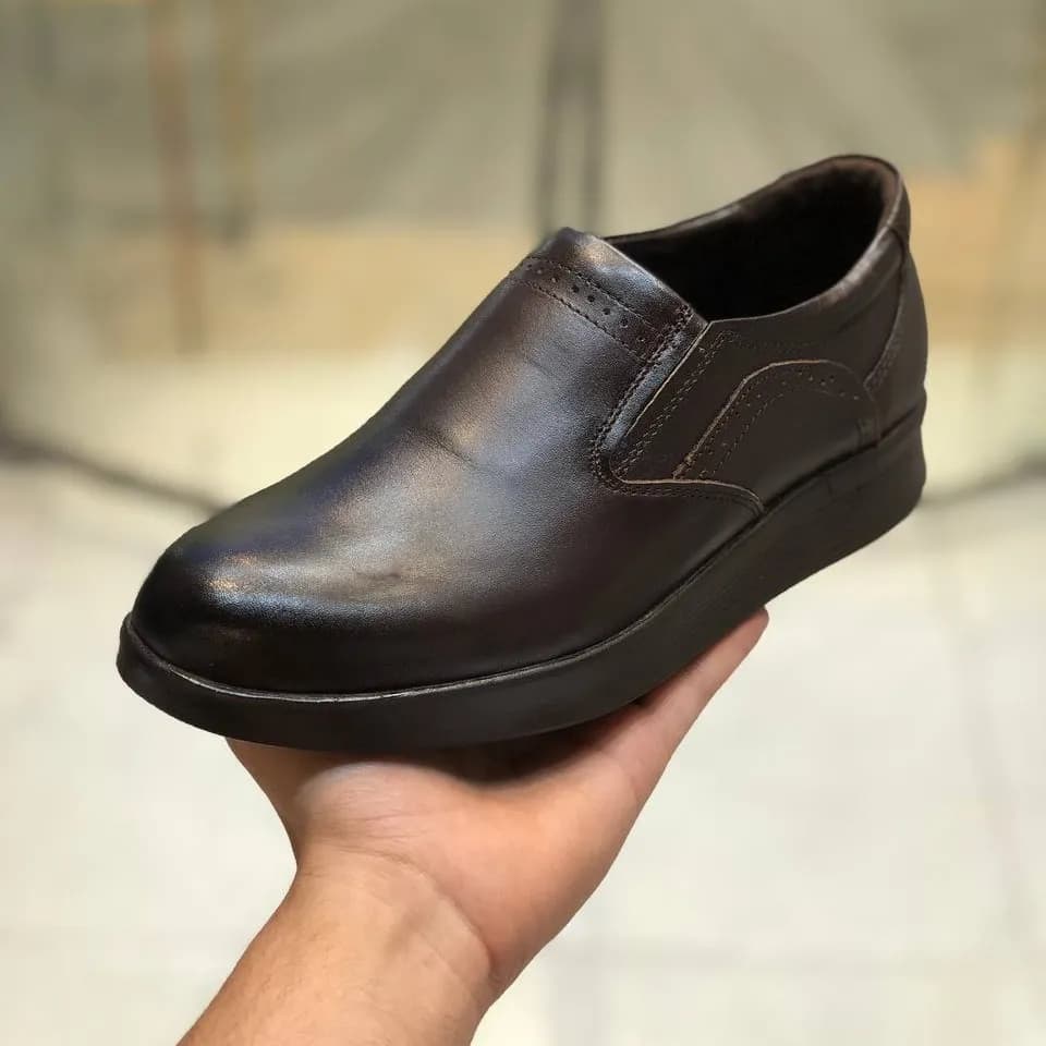 کفش چرم مردانه مدل فانتوم رویه چرم طبیعی زیره PU طبی — تصویر ۷