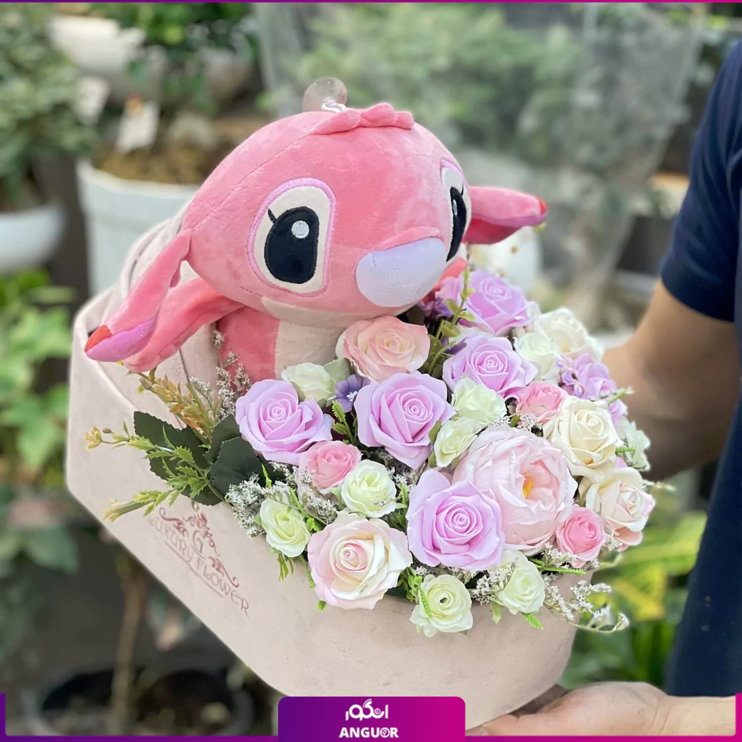 باکس گل مصنوعی مدل گهواره‌ای دخترانه