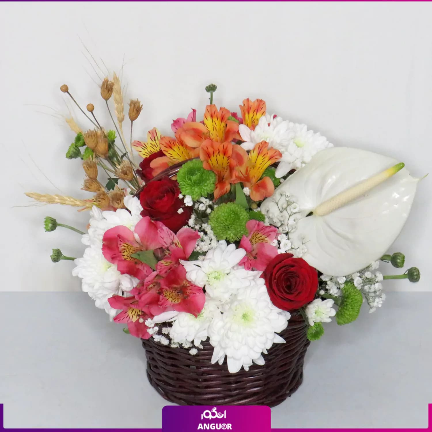 سبد گل زیبا برای تبریک مناسبت‌های تقویمی